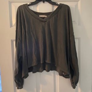 Free People Long Sleeve Cropped shirt